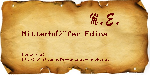 Mitterhöfer Edina névjegykártya