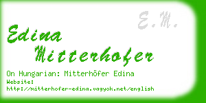 edina mitterhofer business card